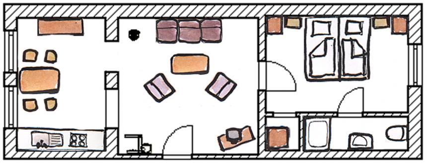 Grundriss in der Strauchrose